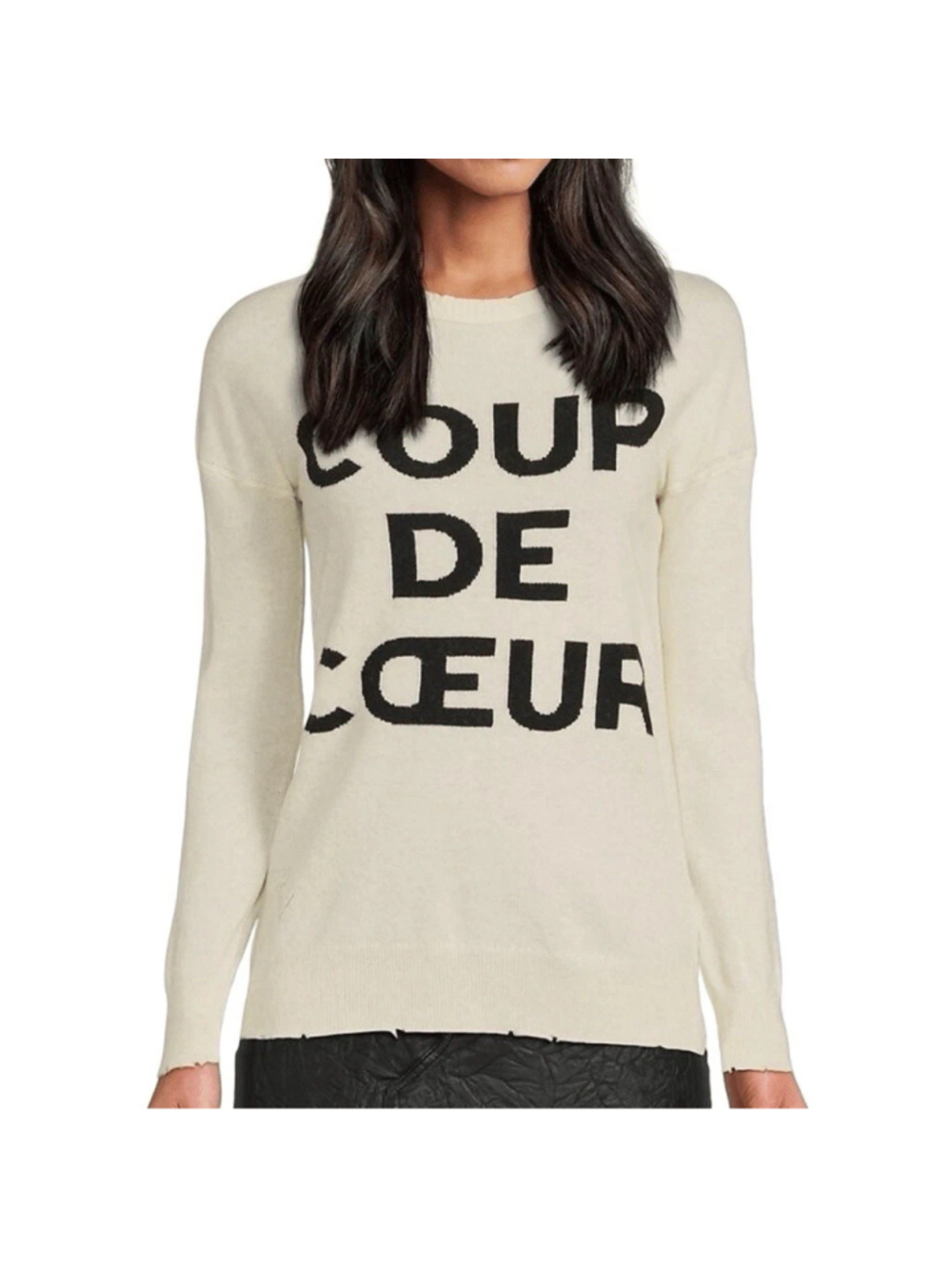 Zadig & Voltaire Gaby Coup de Coeur Sweater XS Wool Cashmere Graphic NWT $498